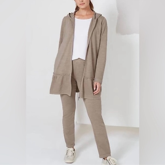 J. Jill Garment Dyed Light Mocha Slim Leg lounge Pants size large - Picture 2 of 8